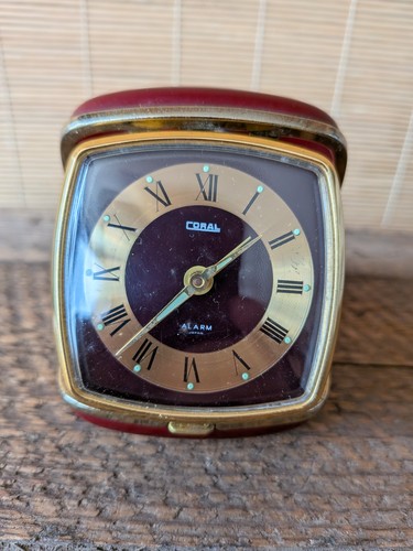 Coral vintage travel alarm - coral,